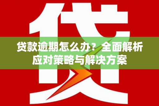阿里贷款逾期怎么办？全面解析应对策略与解决方案