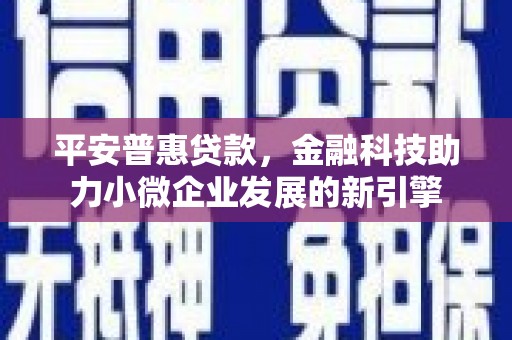 稻城平安普惠贷款，金融科技助力小微企业发展的新引擎