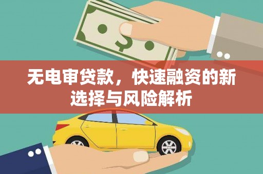 土默特左旗无电审贷款，快速融资的新选择与风险解析