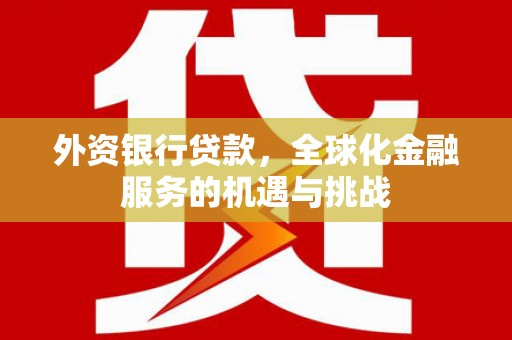 新津外资银行贷款，全球化金融服务的机遇与挑战