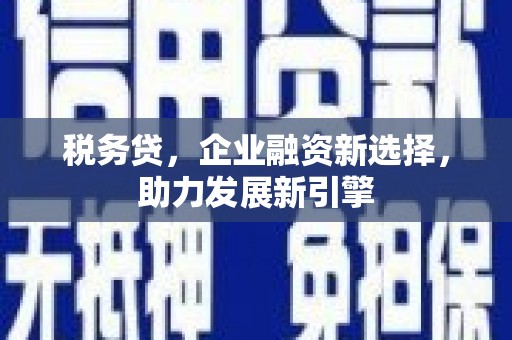 弋阳税务贷，企业融资新选择，助力发展新引擎