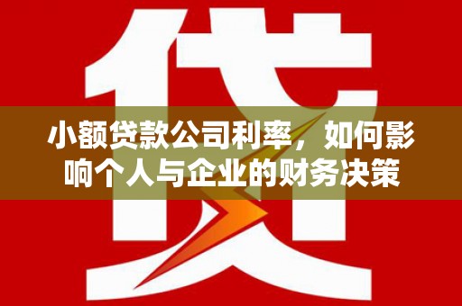 澎湖小额贷款公司利率，如何影响个人与企业的财务决策
