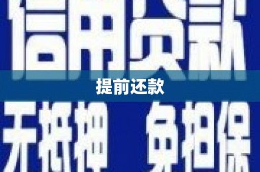 郴州提前还款